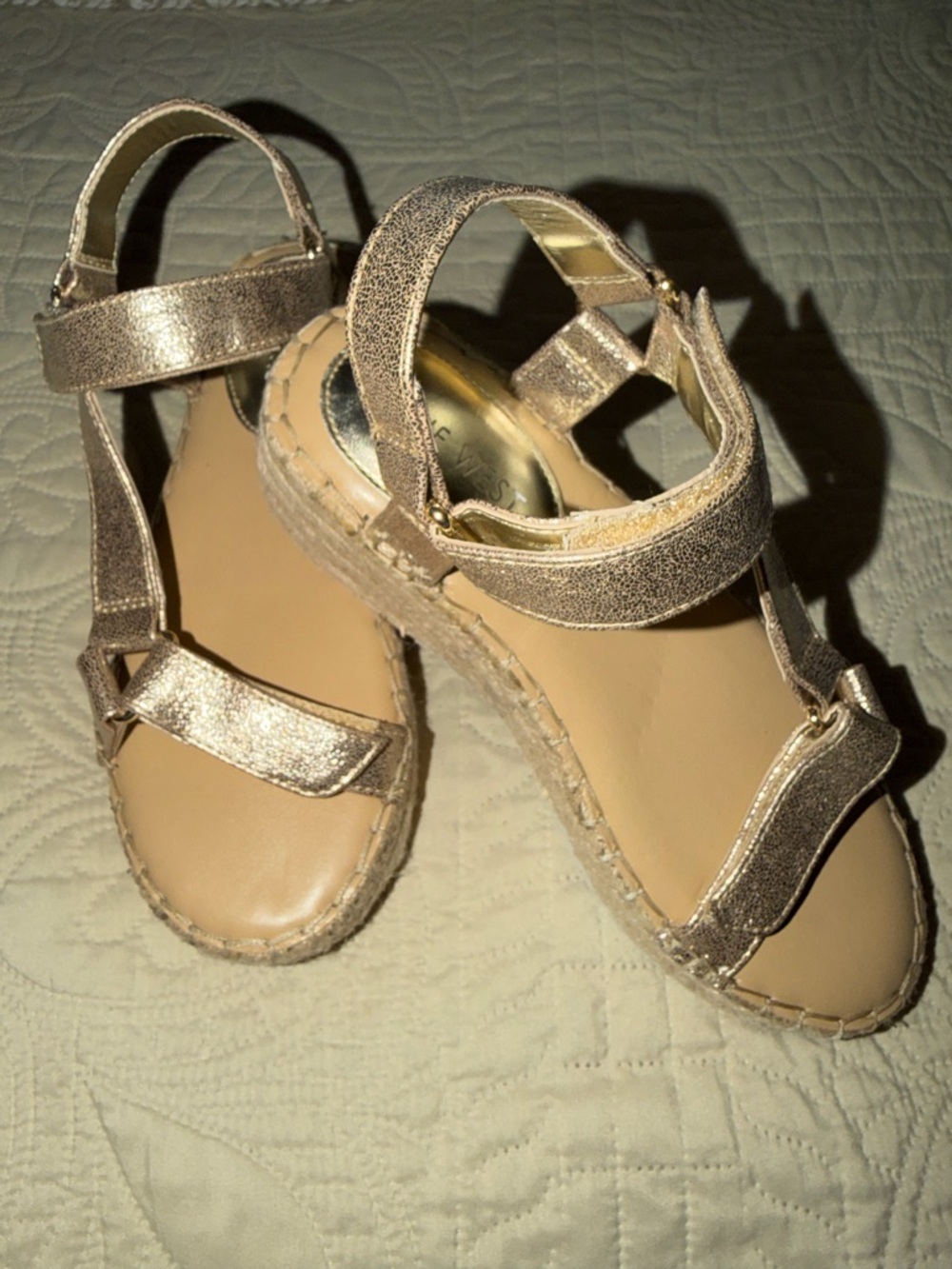 Nine West Metallic Gold Strappy Women's Sandals
